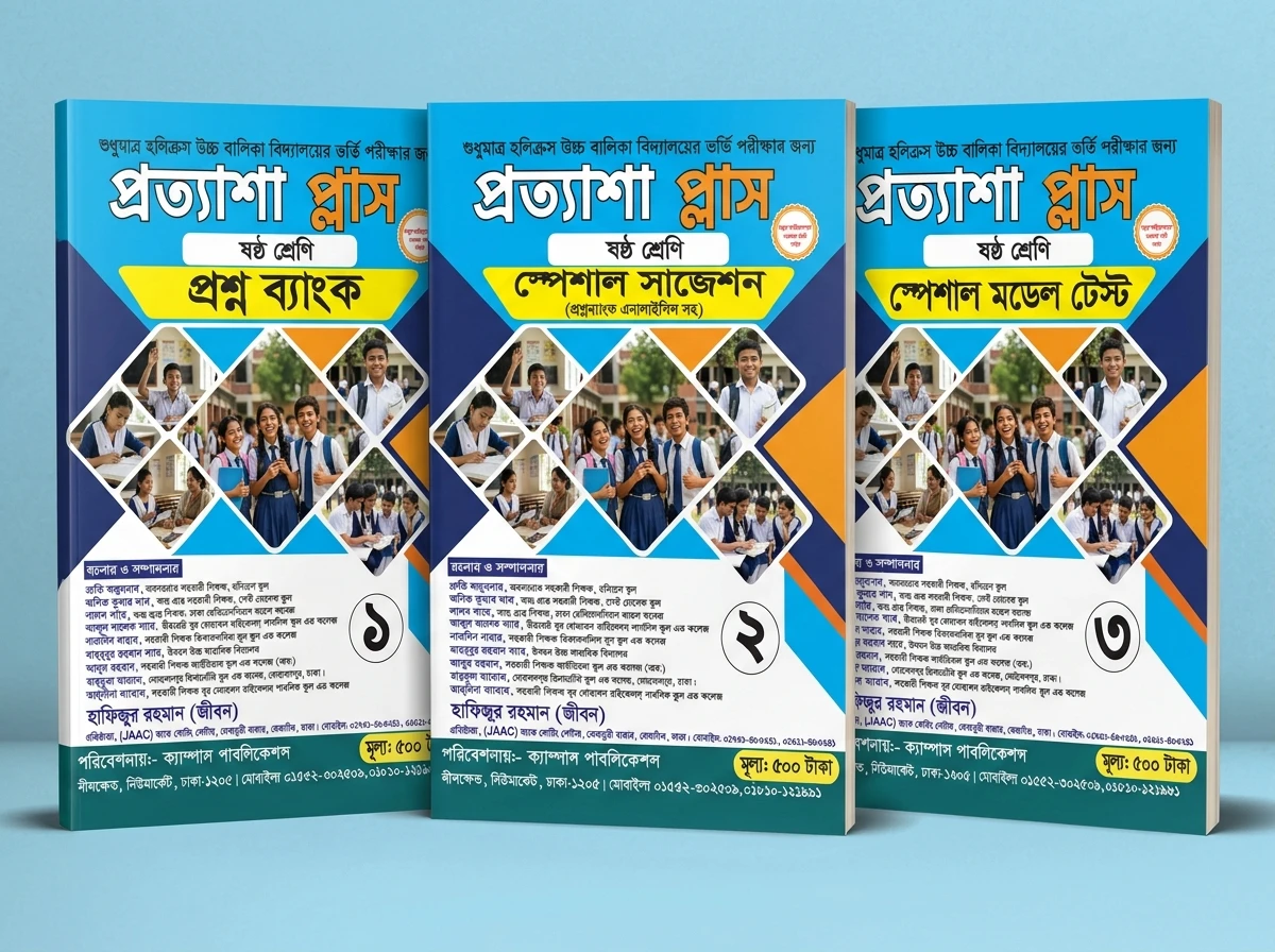 প্রত্যাশা প্লাস ষষ্ঠ শ্রেণীর ভর্তি গাইড কম্বো (প্রশ্ন ব্যাংক, চূড়ান্ত সাজেশন ও চূড়ান্ত মডেল টেস্ট )[শুধুমাত্র হোলি ক্রস বালিকা বিদ্যালয়ের জন্য  ]